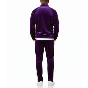 Fabricant de vêtements OEM, veste et pantalon réversibles en molleton de coton imprimé de haute qualité pour l'hiver, ensembles de survêtements pour hommes, 2 pièces - Product Image 6