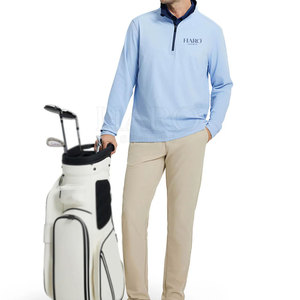 Nueva Camiseta Polo de Golf con Cierre de Cremallera para Hombre, Tejido Básico de Algodón Mezclado con Cuello Moderno con Cremallera, Estilo Atlético - Product Image 3