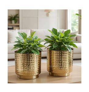Brass Flower Pot <b>Gold</b> Finish Indoor Planters Pots Wholesale Garden Flower Pot Metal Indoor Stand Round - Product Image 6
