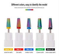 Ensemble professionnel d'embouts de ponceuse à ongles en céramique et tungstène, embouts de manucure russe en carbure de diamant, avec prise US, dans un tube en plastique