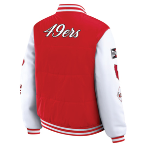 เสื้อแจ็คเก็ตวาร์ซิตี้แบบกลับด้านได้ รุ่น SF 49EARS  ผ้าขนสัตว์เคลือบกันหนาว  ตกแต่งด้วยงานปักและลายพิมพ์แบบซับลิเมชั่น - Product Image 5