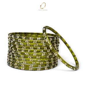 Bracelets de luxe en verre vert olive kashmiri en forme de goutte de pluie, plaqués or, avec cristaux floraux, pour femmes, bijoux de mariée, vente en gros - Product Image 2