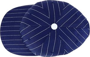 Casquette de baseball en velours côtelé délavé bleu marine avec broderie 3D et blocs de couleur, style vintage 6 panneaux, avec visière contrastante blanche - Product Image 2