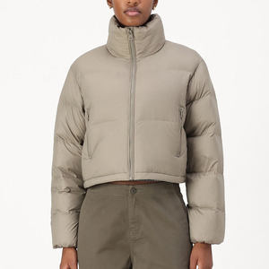 Blouson court matelassé pour femme en peau de mouton, respirant, avec doublure en viscose, ourlet ajustable, manteau d'hiver, coupe ajustée, court, effet bulle, OEM - Product Image 6