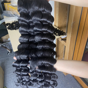 Top 1 Trending Premium Single Donor Ondulado Hermosa textura Buena forma Extensiones de cabello Paquetes de cabello crudo Pelucas sin pegamento Cabello humano - Product Image 1