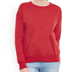 Hot Sell Women's Terry 100% Cotton Winter Hoodies & Sweatshirts with Embroidered Crew Neck Long Sleeve Hooded Design - Product Image 1