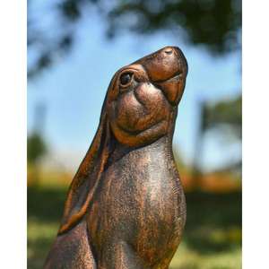 Artisanat métallique, sculpture de lapin en bronze, figurine de lapin antique faite à la main, décoration de Pâques, ornements - Product Image 1