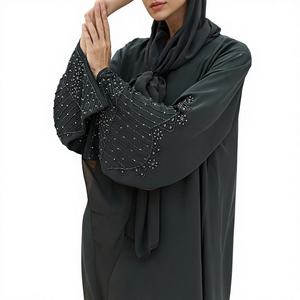2026 Hot sale Kaftan Abaya Handmade Turkish Floor Length Long Sleeve Soft Breathable Fabric Loose Fit Casual Party Wear - Product Image 4