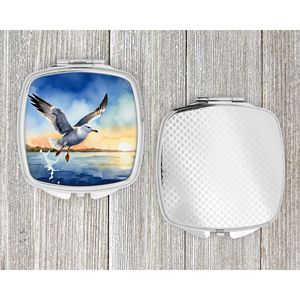 <b>Compact</b> Folding Handheld Travel Makeup <b>Mirror</b> Gull Flying Low Decorative Pocket <b>Mirror</b> for Women and Girls Gift - Product Image 4