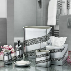Juego de Accesorios de Baño de Seis Piezas de Metal con Acabado Negro Único, para Uso en Interiores, Hoteles y Resorts - Product Image 5