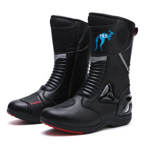 Bottes de moto en cuir sur mesure, design unique et tendance, pour hommes, qualité supérieure, doublure en mesh, service OEM, style cycliste - Product Image 1