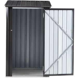 Casetta da Giardino in Metallo 3x3 FT con Porta Singola Chiudibile a Chiave, Piccolo Ripostiglio per Attrezzi - Product Image 4