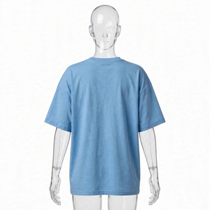 Camiseta Casual de Manga Corta con Cuello Redondo y Estampado de Letras para Mujer, Azul, Poliéster/Algodón, Verano - Product Image 4