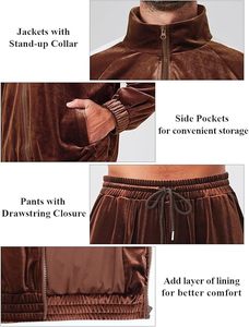 ชุดวอร์มกำมะหยี่ผู้หญิงปักโลโก้ด้วยคริสตัลคุณภาพสูงแบบสั่งทำพิเศษ ปี 2026 ชุดสองชิ้นแบบมีซิป เสื้อแจ็คเก็ตและกางเกงขายาวสำหรับวิ่งออกกำลังกาย - Product Image 3