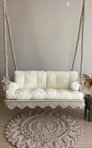 Columpio de macramé para balcón, columpio de jardín para decoración del hogar, silla colgante, columpio balancín, colgante - Product Image 2