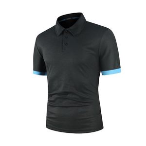 Custom Logo Cotton Fiber Short Sleeve Contrast Color Streetwear Casual Tops <b>Orange</b> Men <b>Polo</b> Shirt - Product Image 5