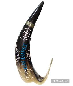 Cuerno para beber vikingo de ágata genuina seguro para los alimentos con soporte de cuero estilo Animal náutico para boda hogar Hotel - Product Image 6