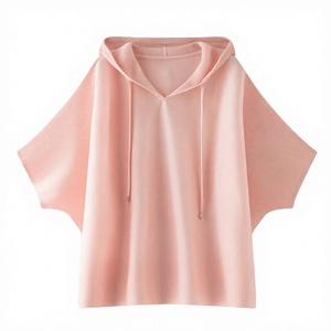 Vithas Industry Ropa de Verano para Mujer, Talla Grande, Camiseta con Capucha, Top Plisado Delgado, Suelto, que Cubre la Figura, Anti-Pilling - Product Image 4