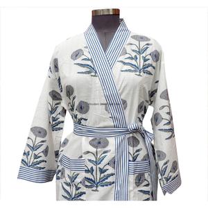 Kimono de Verano Personalizado al por Mayor con Estampado Floral, Mangas Largas, 100% Algodón, Cierre con Cinturón, Bata de Dormir para Mujer - Product Image 3