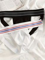 Herren Spitzen-Netzstoff Slips Gestreifter Bund Tiefsitzend Spandex/Baumwoll-Mischung Weich Schnelltrocknend Fitness Sport Unterwäsche Anpassbar