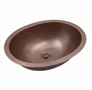 Fregadero de Cocina Premium Hecho a Mano de Cobre Martillado, de un Solo Tazón, Redondo, Acabado Mate Rústico, para Instalar Bajo Encimera - Product Image 4