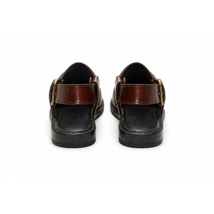 Sandalias de cuero genuino para hombre LEATHER STUDIO, con punta abierta, tiras cruzadas, sin cordones, suela de goma transpirable, función de masaje y plataforma. - Product Image 3