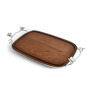 Deluxe Wooden Tray With <b>Silver</b> Floral Design Handle Top Selling <b>Table</b> Accessory Tea And <b>Coffee</b> Serving Tray For Hotel Supplies - Product Image 1