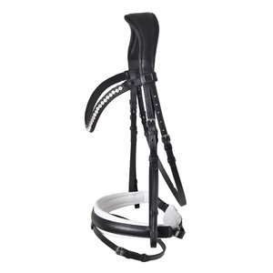 Brida acolchada de cuero inglés hecha a mano de calidad superior con banda de cejas de cristal duradera Proveedor superior Fabricante y mayorista - Product Image 5