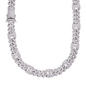 Luxury Iced Cuban Link Chain <b>Necklace</b> 925 Silver Diamond Curb Chain Bold <b>Statement</b> Jewelry For Men And Women Premium Fashion - Product Image 1