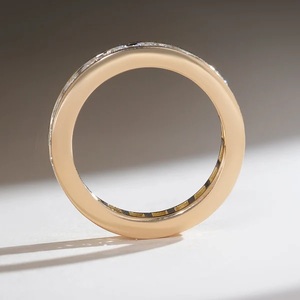 แหวนเพชรทรงบริลเลียนท์ทองคำแท้ 14k สีเหลืองจาก Fine Jewels |   ชุดเครื่องประดับเพชรชุบโรเดียมสุดหรูสำหรับทุกเพศ - Product Image 6