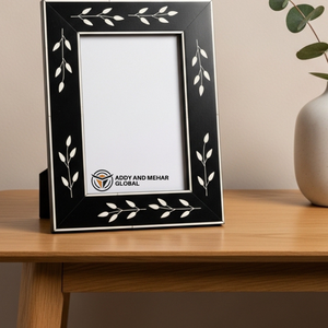 Black Bone Inlay Photo <b>Frame</b> Handmade Floral <b>Design</b> Decorative Picture <b>Frame</b> - Product Image 4