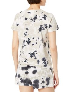 Camiseta de Moda para Mujer, Cuello Redondo, Manga Corta, Estilo Tie Dye, Corte Regular, Informal, Tejida, 100% Algodón, Transpirable, para Primavera/Verano - Product Image 4