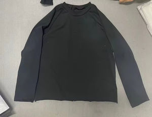 Chemises à manches longues décontractées de haute qualité personnalisées avec contraste de couleurs, en coton, imprimées à l'écran, col côtelé surdimensionné, t-shirts pour hommes - Product Image 6