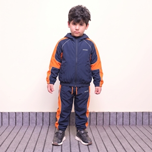 Ensemble de survêtement unisexe pour enfants à taille haute - Haut court coupe-vent et pantalon de jogging, tenue de sport et streetwear, printemps, strass, OEM - Product Image 3