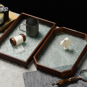 Retro Tachibana <b>Tray</b> Rectangular Plate Home Wooden Dessert <b>Tea</b> <b>Tray</b> Glass Fruit <b>Tray</b> - Product Image 5