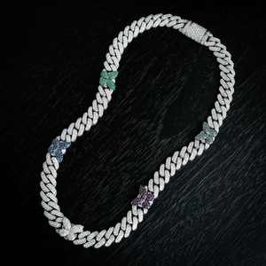 Collar de Plata 925 con Nombre Personalizado, Cierre con Moissanita VVS, Pasa Prueba de Diamante, Cadena de Eslabones Moderna, Chapado en Rodio, Unisex - Product Image 1