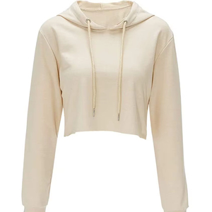 Sweat-shirt à capuche color block pour femme, manches longues, décontracté, court, blanc, orange, vert, tricoté, mode printemps, respirant - Product Image 4