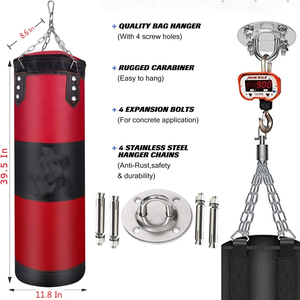 Kit de Montaje para Saco de Boxeo de Alta Resistencia con Cadena de Acero Inoxidable y Mosquetón para Montaje en Pared, Ideal para Entrenamiento en Casa o Gimnasio - Product Image 1