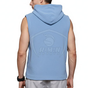 Wholesale Good Quality Cotton Custom <b>Men</b> <b>Sleeveless</b> <b>Hoodie</b> Casual Wear <b>Men</b> <b>Sleeveless</b> Plain <b>Hoodie</b> <b>For</b> Sale - Product Image 2