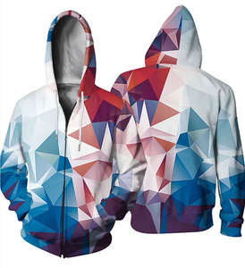 Sweat à capuche zippé personnalisé avec impression en relief pour homme, en molleton 100 % coton anti-boulochage, idéal pour l'hiver et le sport urbain - Product Image 1