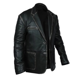 Blazer de Cuero Ligero para Hombre, el Mejor Material, Superventas, Última Tendencia, Precio al por Mayor, Blazer de Cuero para Hombre con Logotipo Personalizado - Product Image 3