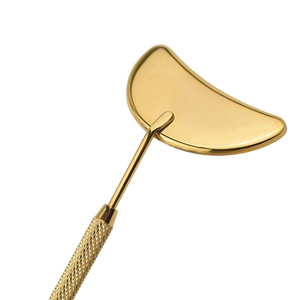 Miroir d'inspection pour extensions de cils, lentille à large champ de vision, outil d'inspection des cils haute définition, en acier inoxydable plaqué or - Product Image 3