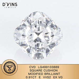 Diamante Cultivado en Laboratorio D'vins Jewels de Alta Calidad, Corte Cojín de 0.91ct, VVS2, Color D Fancy Light, para Joyería - Product Image 2
