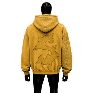 เสื้อฮู้ดพิมพ์ลาย Fast Money ผู้ชาย ไซส์ใหญ่ ซิปหน้า สตรีทแวร์ สีเหลือง ผ้าฝ้ายเฟรนช์เทอร์รี่ สไตล์ฤดูใบไม้ร่วง แขนเสื้อประดับเพชร - Product Image 2