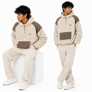 High Quality Oversized Sweatshirt Custom Embroidered Logo Half <b>Zip</b> Front <b>Pocket</b> Raglan Sleeve Casual Winter Wear Men's <b>Hoodies</b> - Product Image 3
