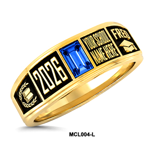 Bague de classe personnalisée, bague d'obtention de diplôme personnalisée avec gravure 3D et émail - Product Image 3