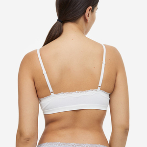 Ensemble de 3 culottes mi-hautes en mousseline tricotée pour femme, nouvelle collection 2026, sexy, dentelle transparente, logo à la taille, vente en gros - Product Image 3
