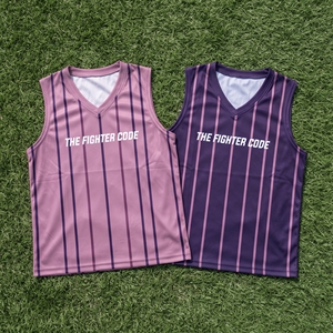Débardeur Boxer Rayé Personnalisé pour Homme, Col en V, Séchage Rapide, Imprimé par Sublimation, Gilet de Sport MMA, Hauts Imprimés MMA - Product Image 1