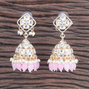 ต่างหูชุบทองอินโดตะวันตก Jhumki 103045 - Product Image 3
