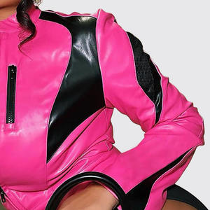 Veste de course pour femmes de haute qualité personnalisée, veste de moto en cuir véritable brodée, veste courte avec patch - Product Image 5